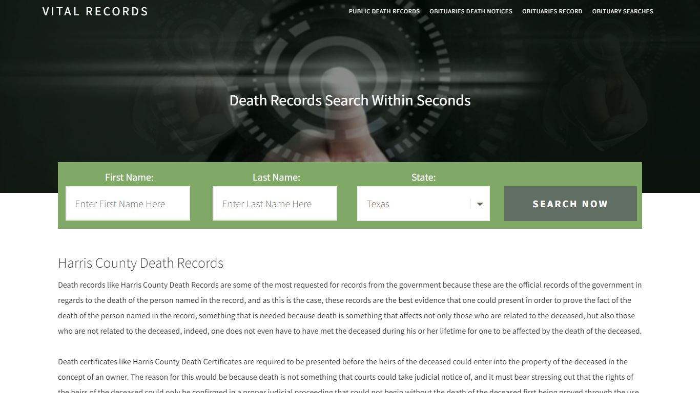 Harris County Death Records | Enter Name and Search|14 Days Free